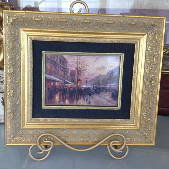 Beautiful Gold Framed Paris Street Scene Print - Picture 2 of 4